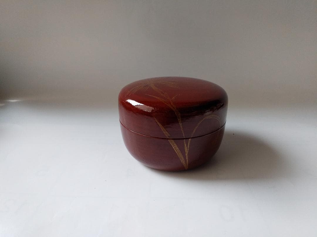 茶道具 茶器 輪島塗 撫子蒔絵 平棗 榎木盛 漆器 漆芸 共箱 共布 栞 新品