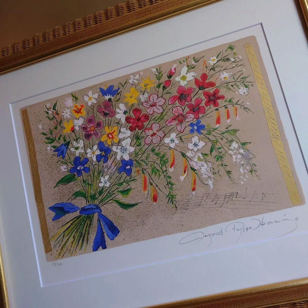 フジコ・ヘミング フジ子ヘミング リトグラフ 版画 花束 - メルカリ