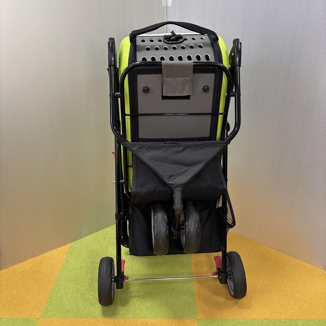 値下げ毛決行！ アイリスオーヤマ ペットカートグリーン 折りたたみ