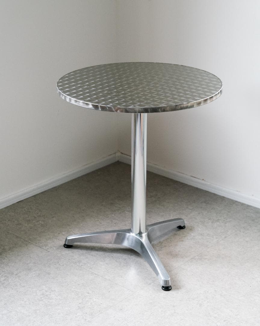 90s ヴィンテージ メタリック ラウンドテーブル ダイナー仕様 レトロモダン