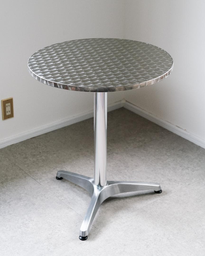 90s ヴィンテージ メタリック ラウンドテーブル ダイナー仕様 レトロモダン