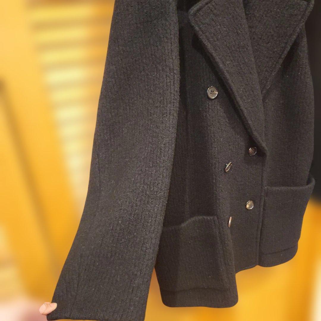 イッセイミヤケメン ダブルチェスターコート 筆タグ 黒 M - メルカリ