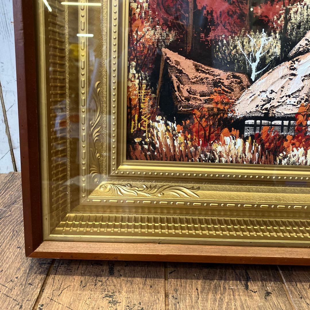 昭和レトロ 赤富士 富士山 夕焼け 景色 風景 古民家 古民具 日本画 絵画