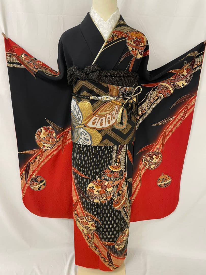 正絹レトロ京友禅振袖7点フルセット WA-Modern】正絹 【WA-Modern】