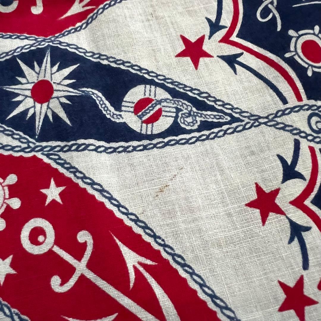 50s マリン柄 ビンテージ バンダナ レア オリジナルです