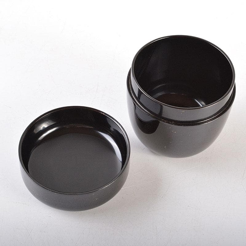 茶道具　朝鮮漆器　黒漆　金命山作　螺鈿扇　寿　棗　共箱　Ｖ　6876