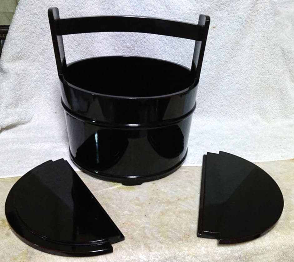 茶道具真塗手桶、水指 A383