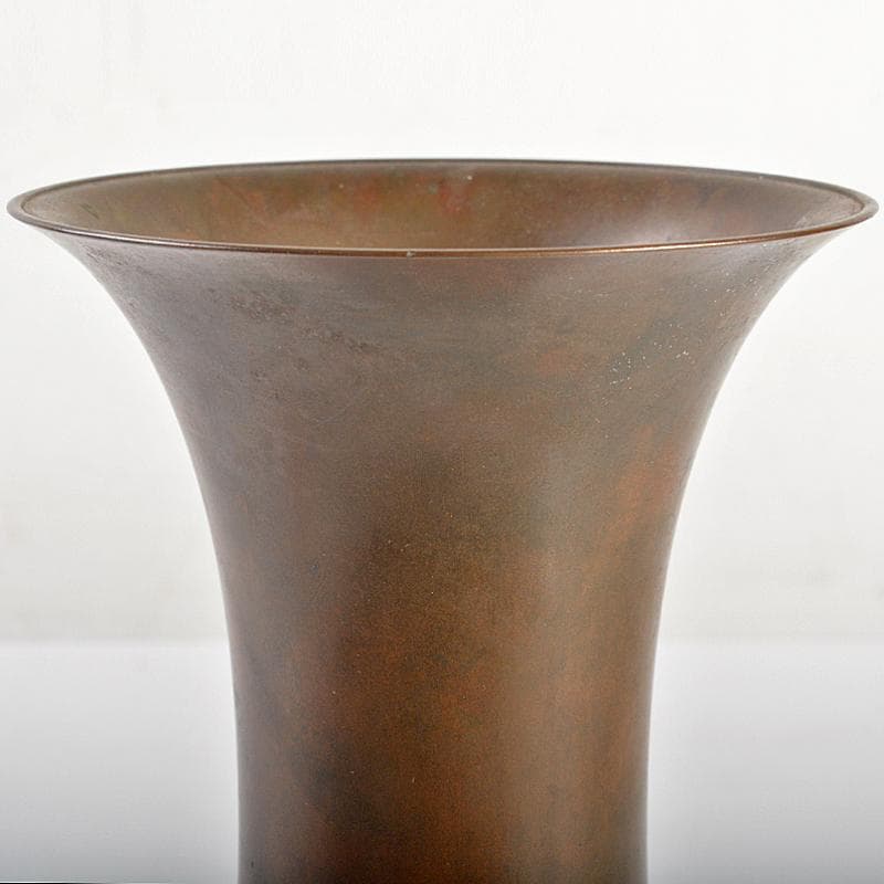 人間国宝　長野垤志作　青銅　象足花生　花瓶　共箱　U　R7307