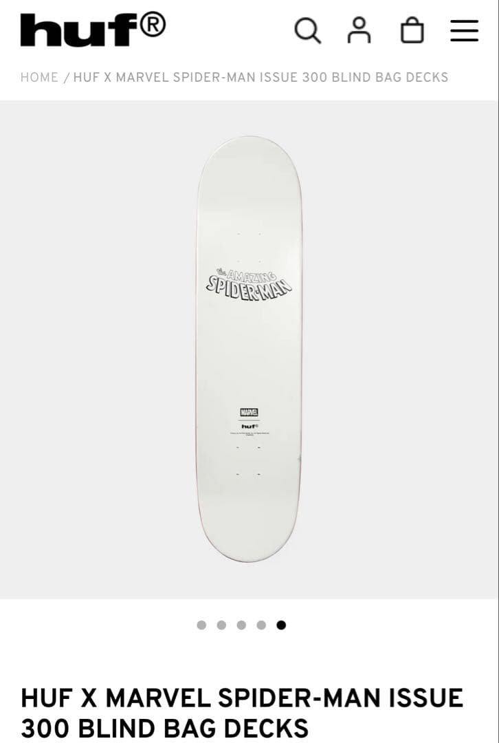 新品未開封❗️HUF X MARVEL SPIDER-MAN DECKS スケボー