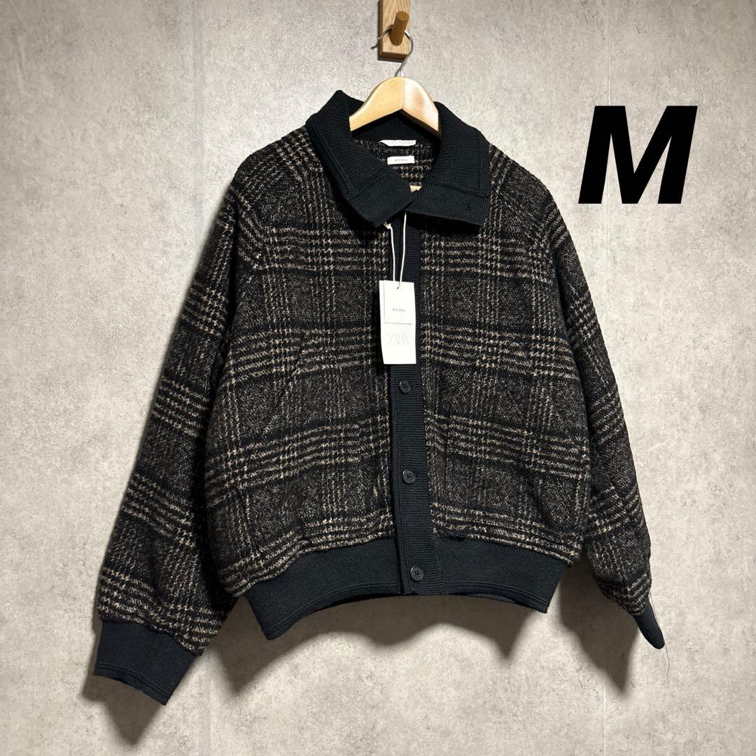 ZARA ザラ リブ襟切り替えジャケット M - メルカリ