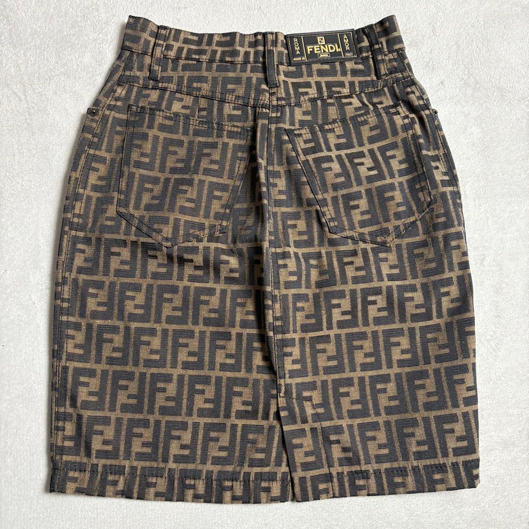 FENDI ズッカ柄　ジャガード　タイトスカート　イタリア製
