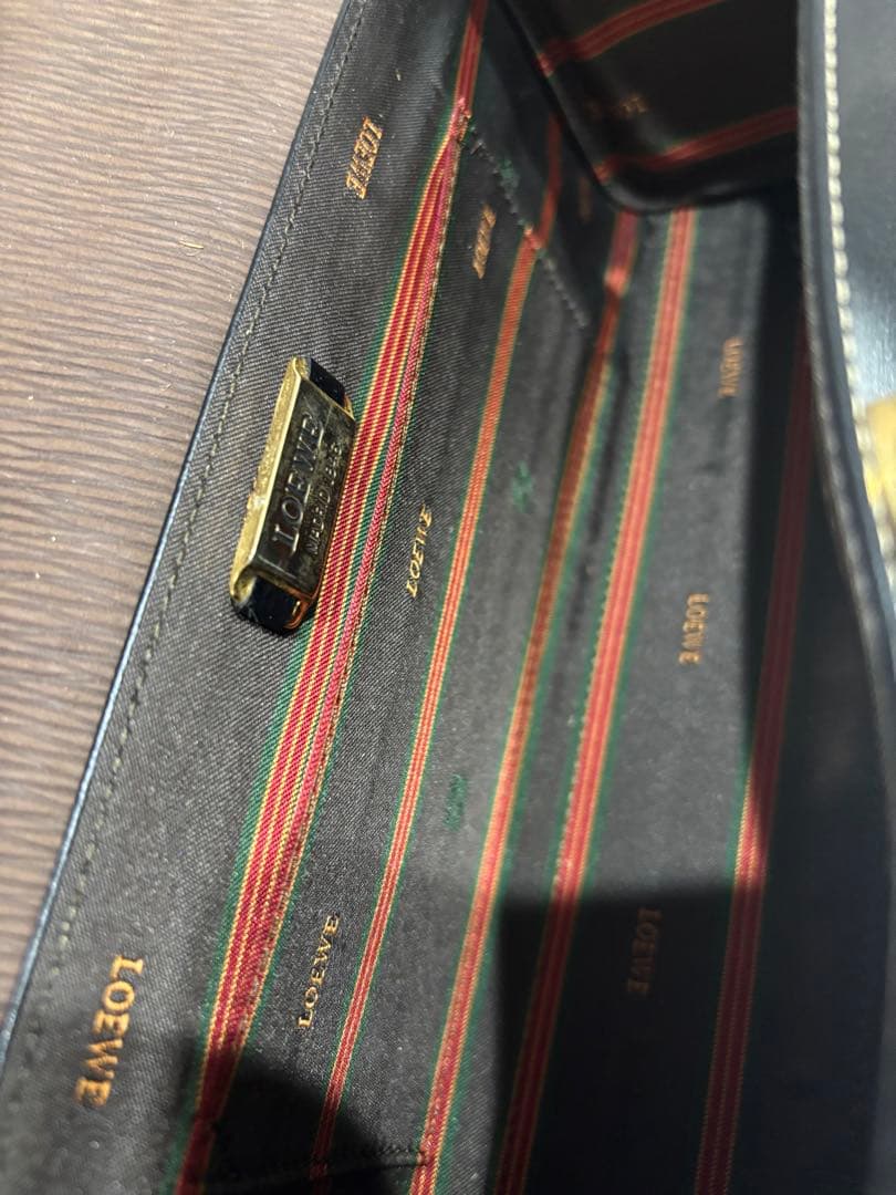 LOEWE レザー ハンドバッグ ブラウン ブラック