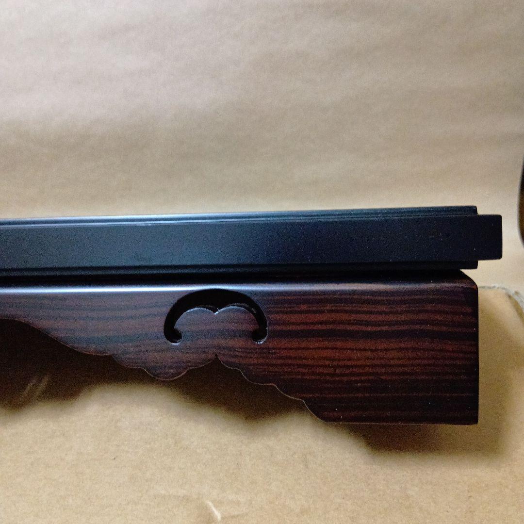 茶道具　黒丹唐木花台　雲柄