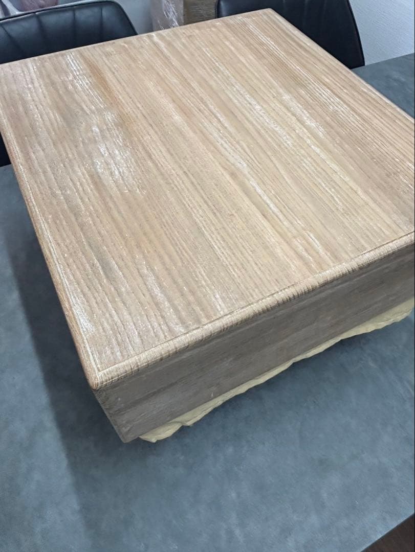 【囲碁/木製】約20キロ　昭和レトロ　脚、へそ付盤　囲碁版　ボードゲーム※蓋付