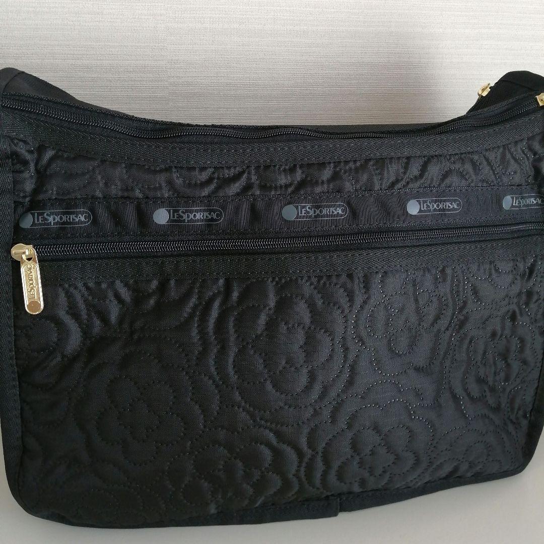 レスポートサック　ショルダーバッグ　ブラック　パフィーブロッサムズ