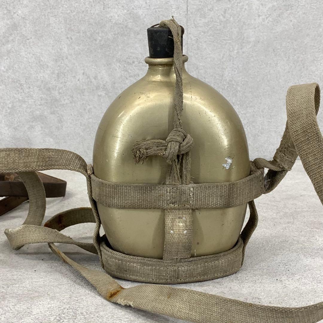 【Cy'shops】旧日本軍将校鞄 星印 水筒 当時物 時代物