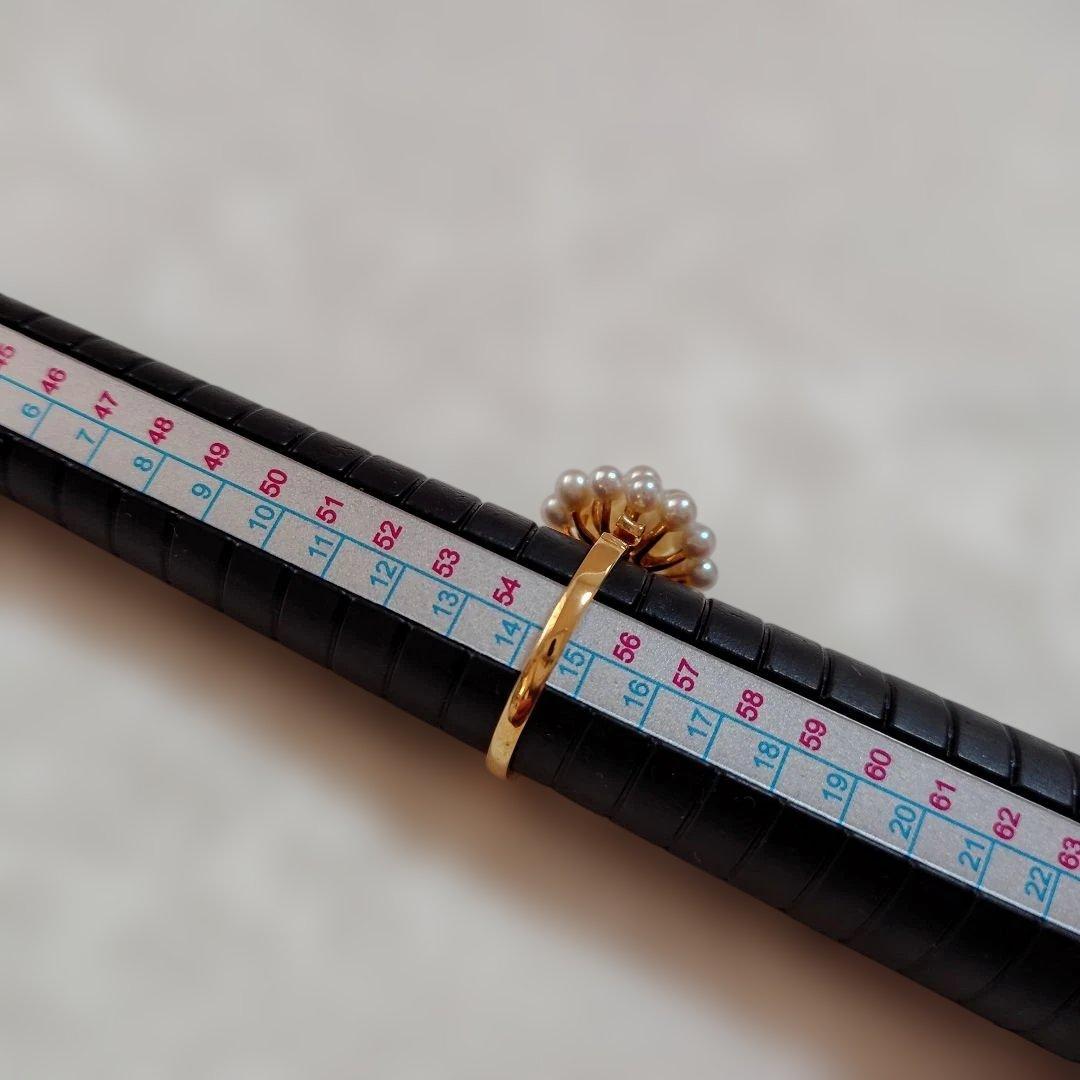 パール装飾のリング K18。