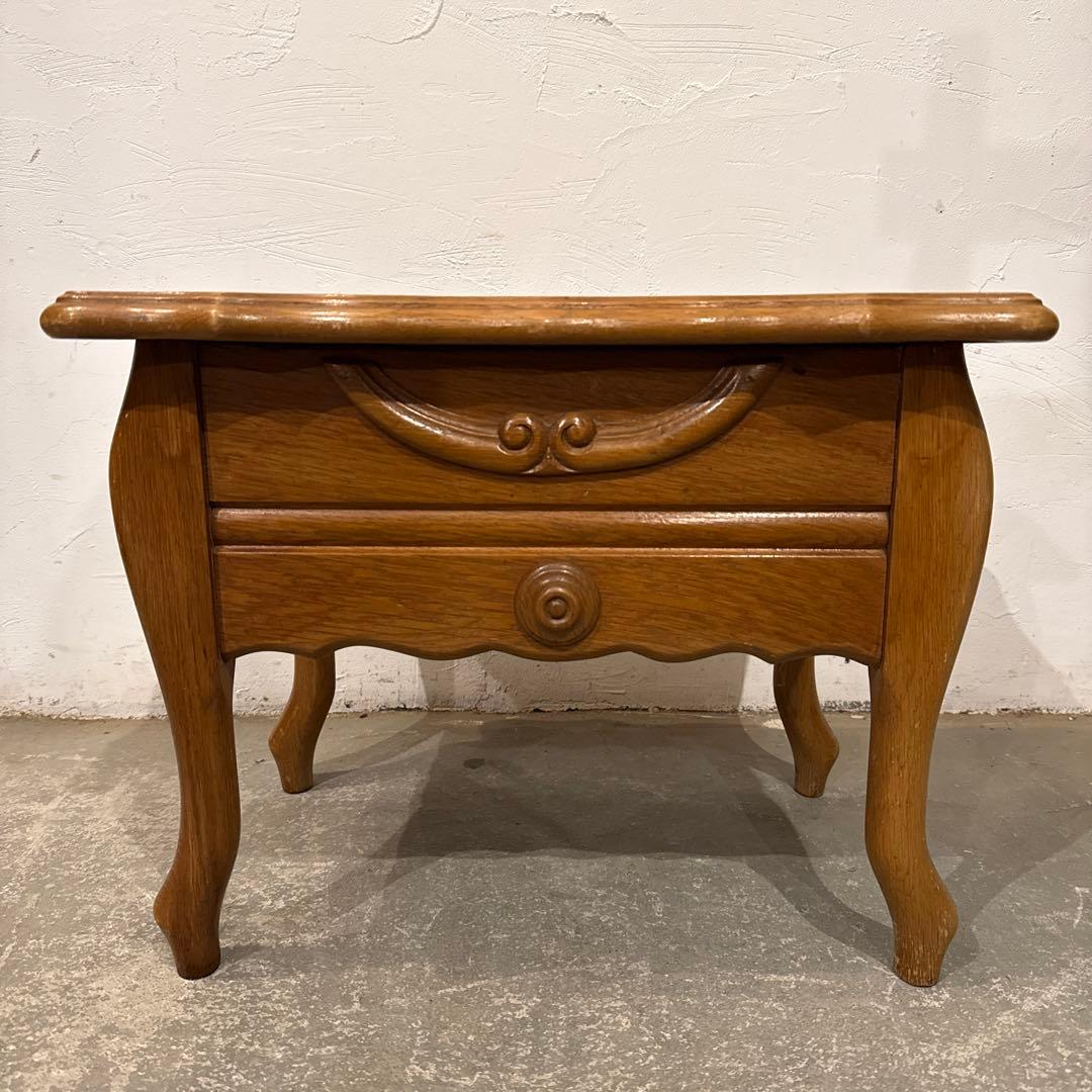 ヴィンテージ 木製サイドテーブル 収納 引き出し付き - メルカリ