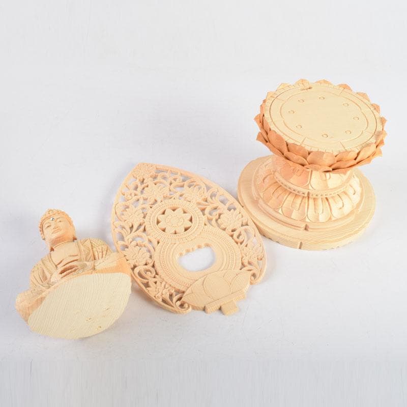 仏教美術 桧彫刻 釈迦如来座像 仏像 蓮華台 C 8982 - メルカリ