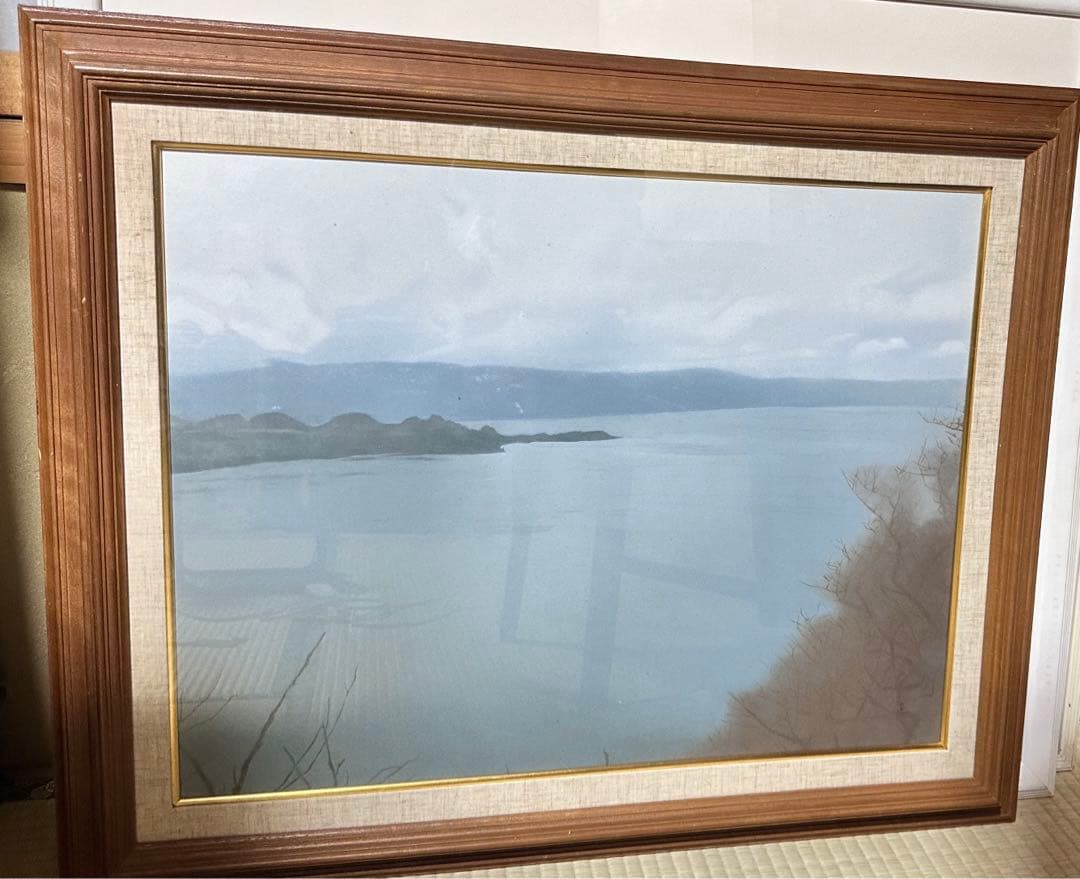 水墨画 風景画 木製フレーム付き