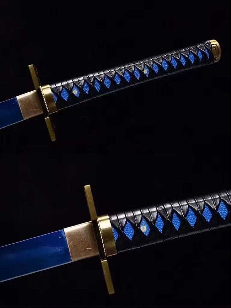 鬼滅の刃 時透無一郎 日輪刀 鑑賞用 武具 古兵器 黒石目鞘 本牛革柄巻