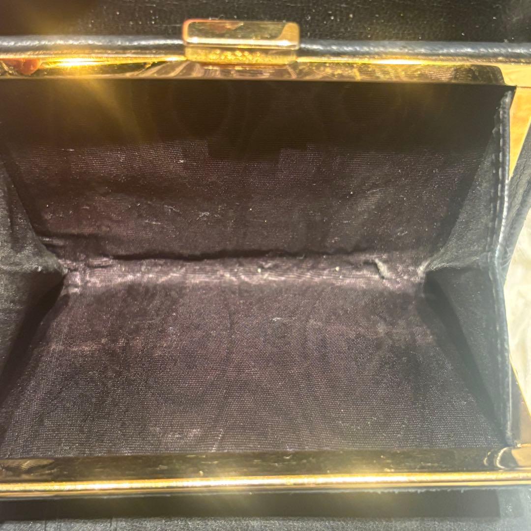 シャネル ココマーク 二つ折り財布 がま口　ブラック