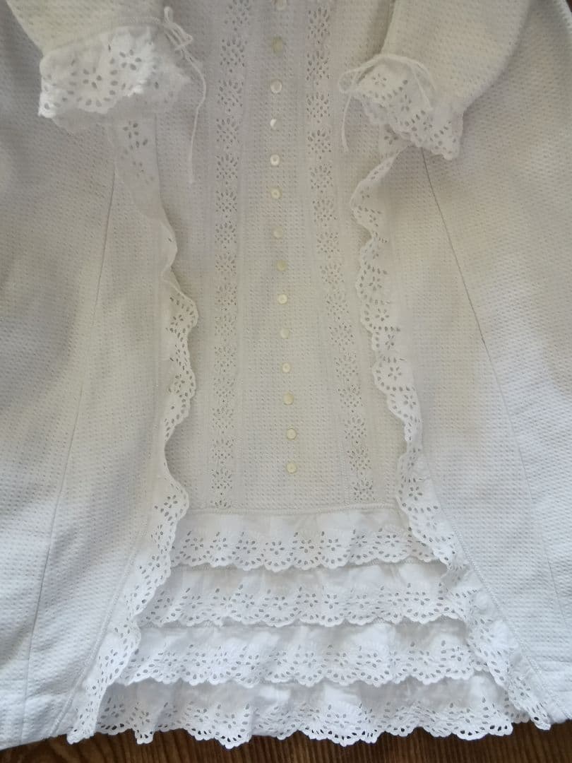 追加❁アンティークベビードレス 初宮詣 ピケドプロヴァンス パール釦