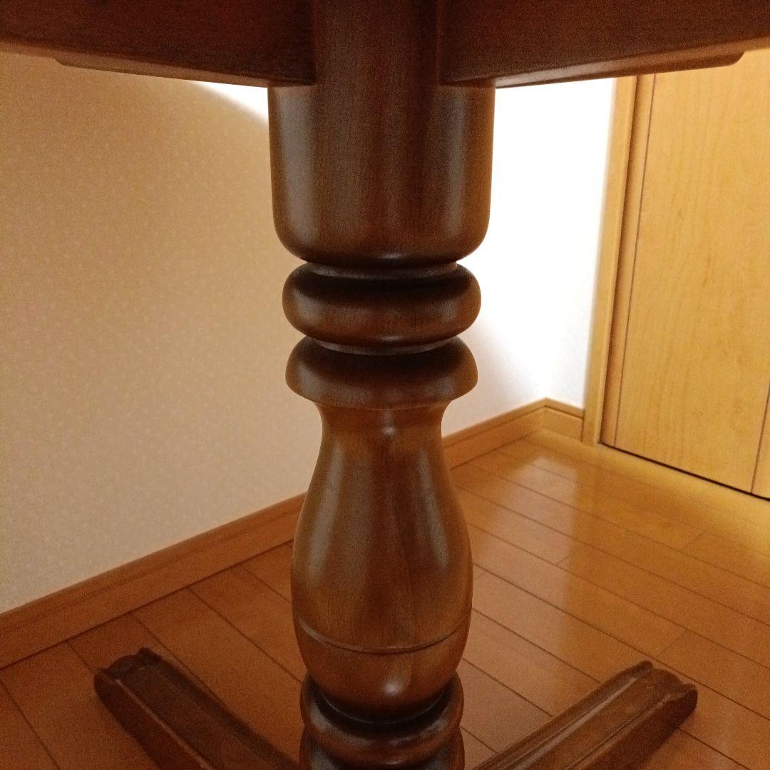 カリモク　コロニアル　ダイニングテーブル　ラウンド　円卓　レトロ　ヴィンテージ