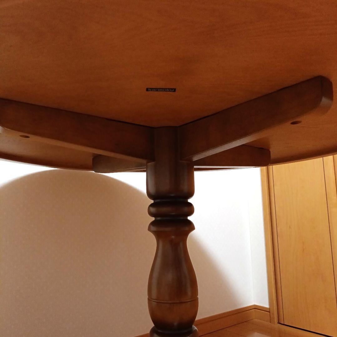 カリモク　コロニアル　ダイニングテーブル　ラウンド　円卓　レトロ　ヴィンテージ