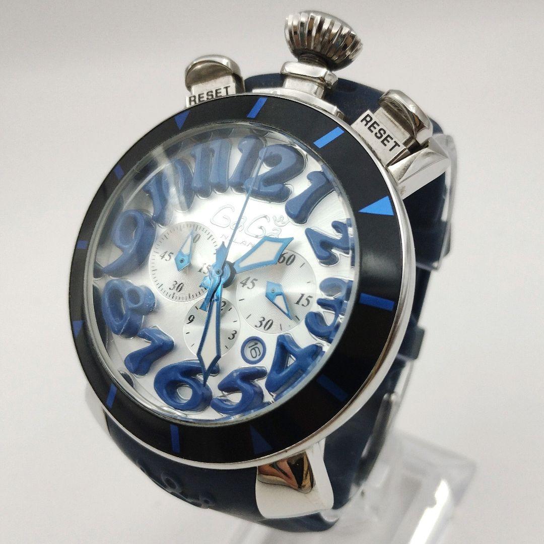 【ジャンク】不動品 ガガミラノ マヌアーレ クロノグラフ MM48 腕時計