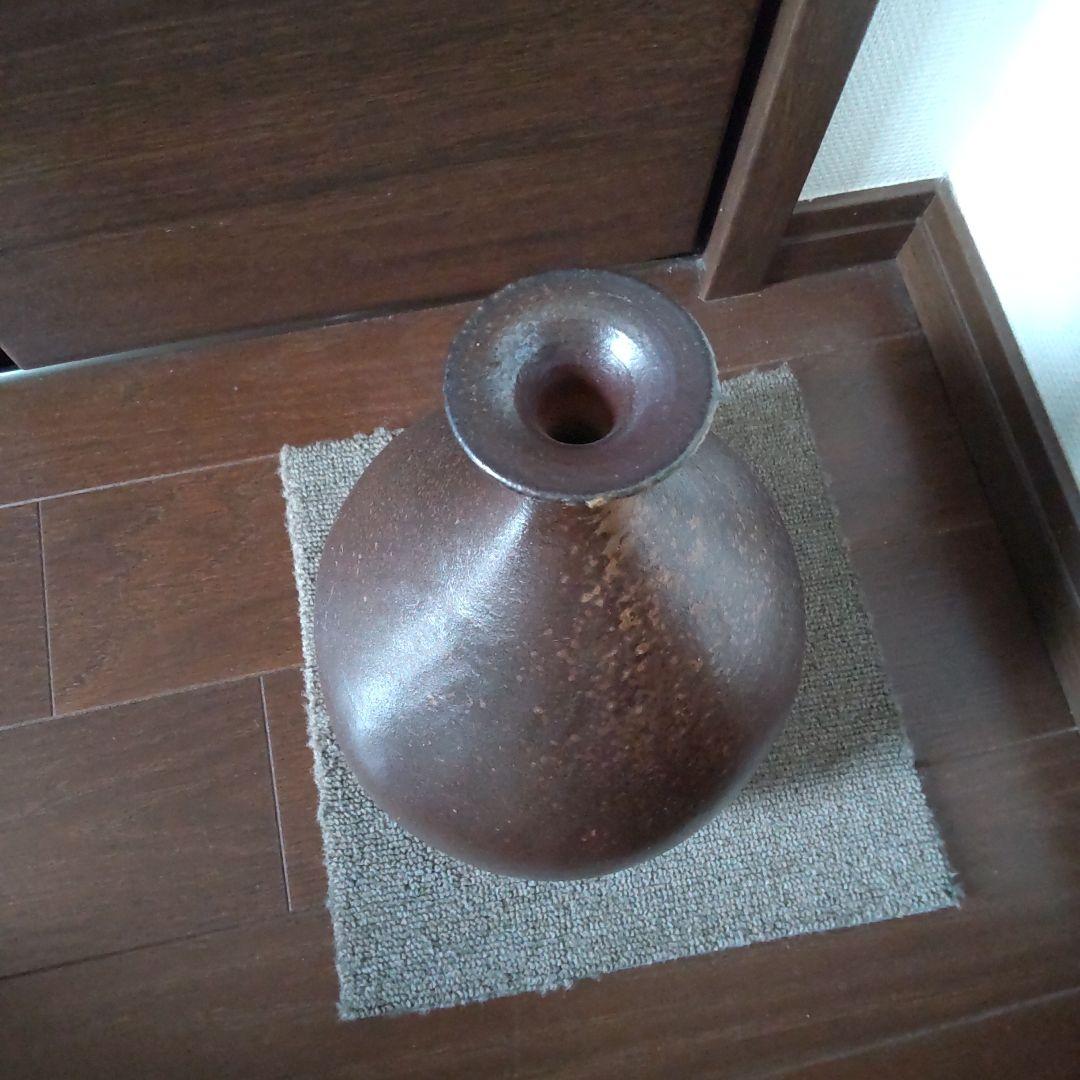 黒備前　尻張花入　12　備前焼