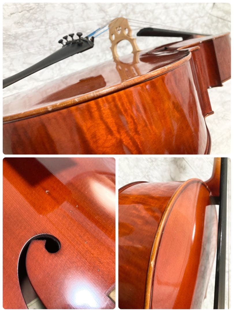 【ヴィンテージ】SUZUKI 虎杢 高級チェロ No.72 4/4 1974年製