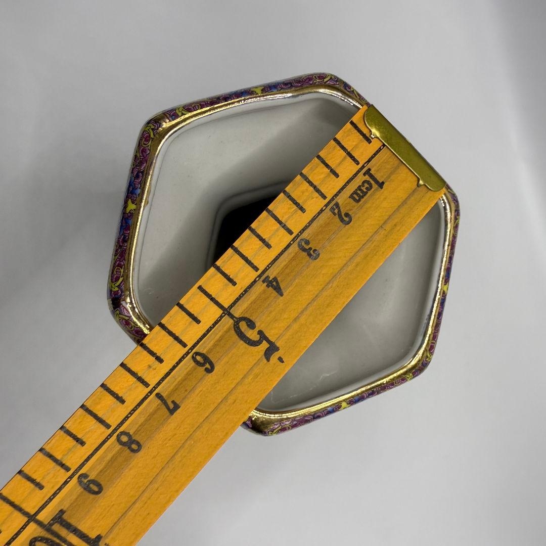 R107 ほうろう彩色 花瓶（かびん）陶磁器 アンティーク