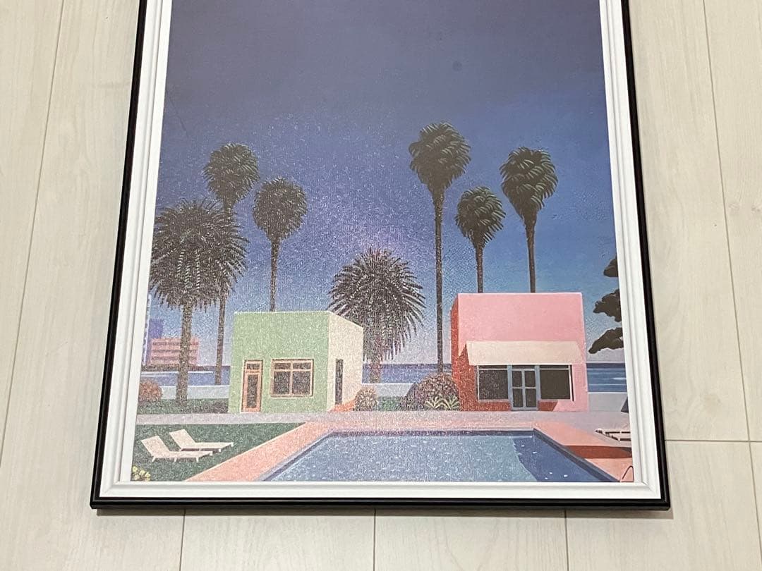 【額縁付き】 永井博（Hiroshi Nagai） A2ポスター プール