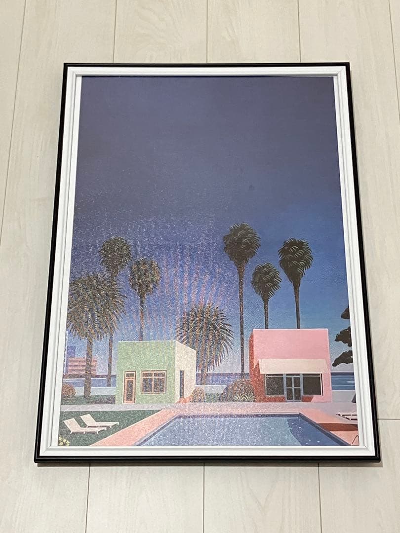 【額縁付き】 永井博（Hiroshi Nagai） A2ポスター プール