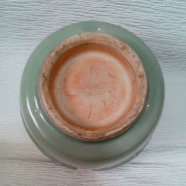 青磁　雲亀図　手焙　美品　　古三田青磁