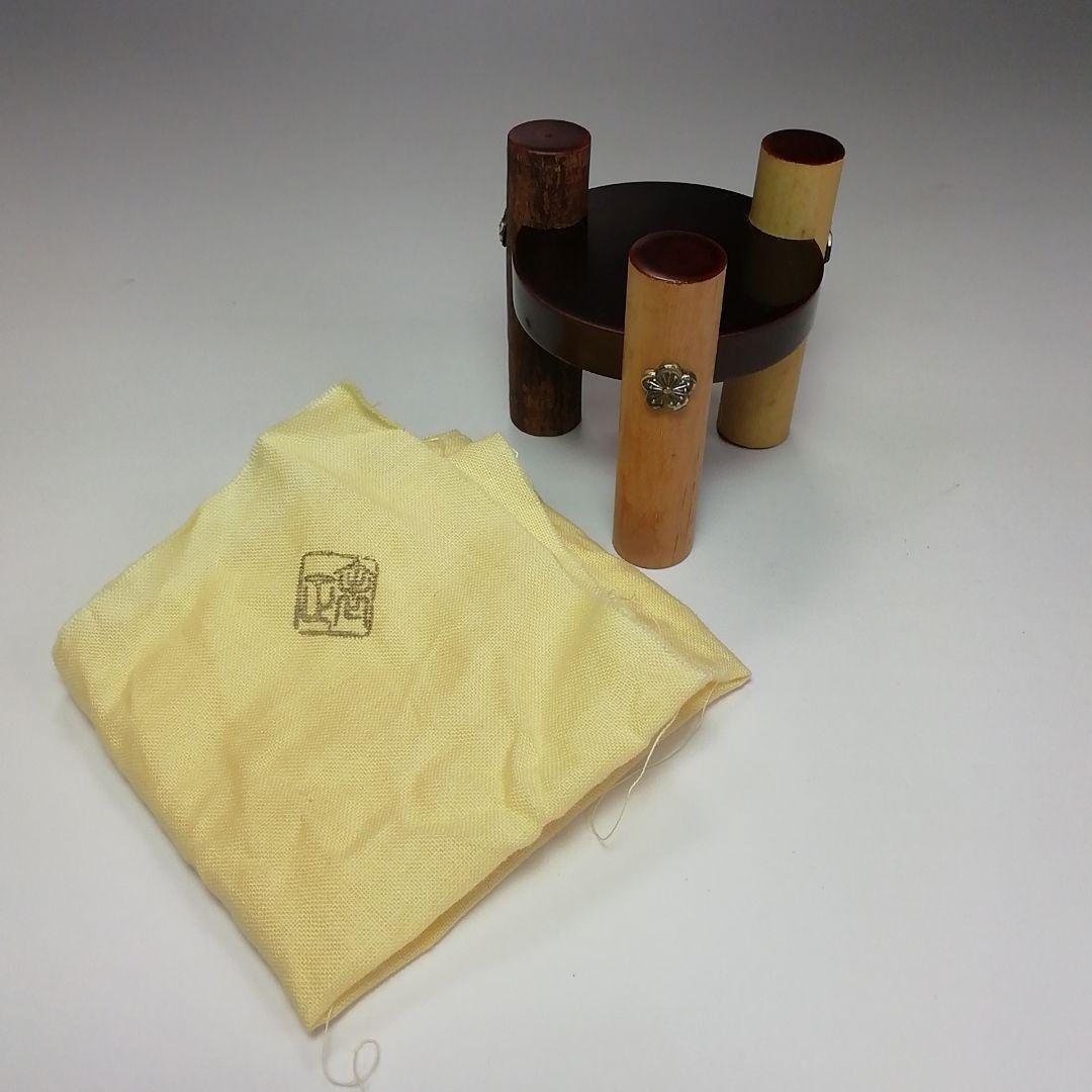 S324 蓋置 『松竹梅』『平安 伊藤表正作』『木製』 共箱 茶道具