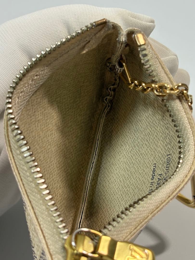 【美品】ルイヴィトン ポシェット クレ ケース ダミエ アズール