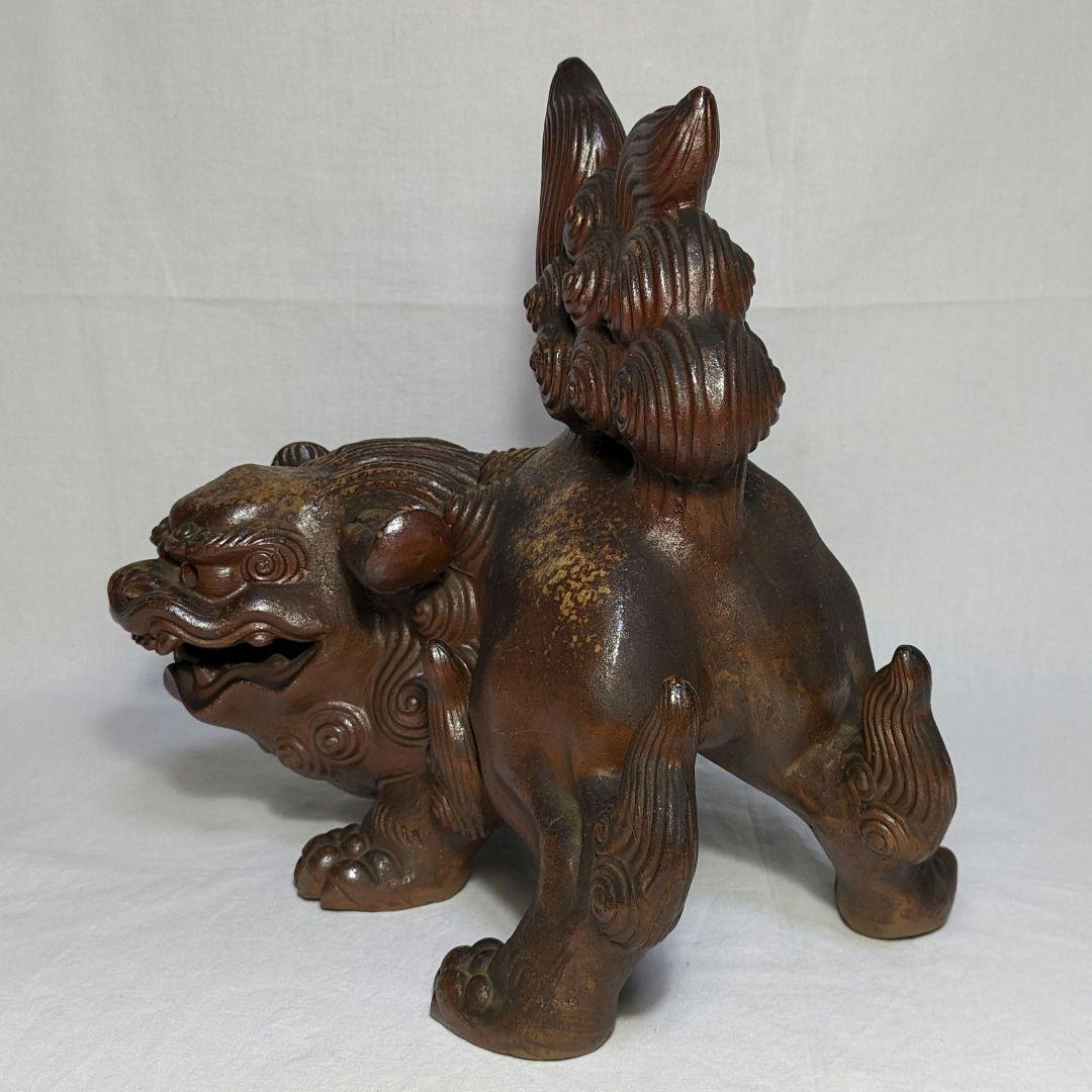 木村長十郎友敬 備前焼 唐獅子置物 細工物 縁起物 工芸品 インテリア 骨董品