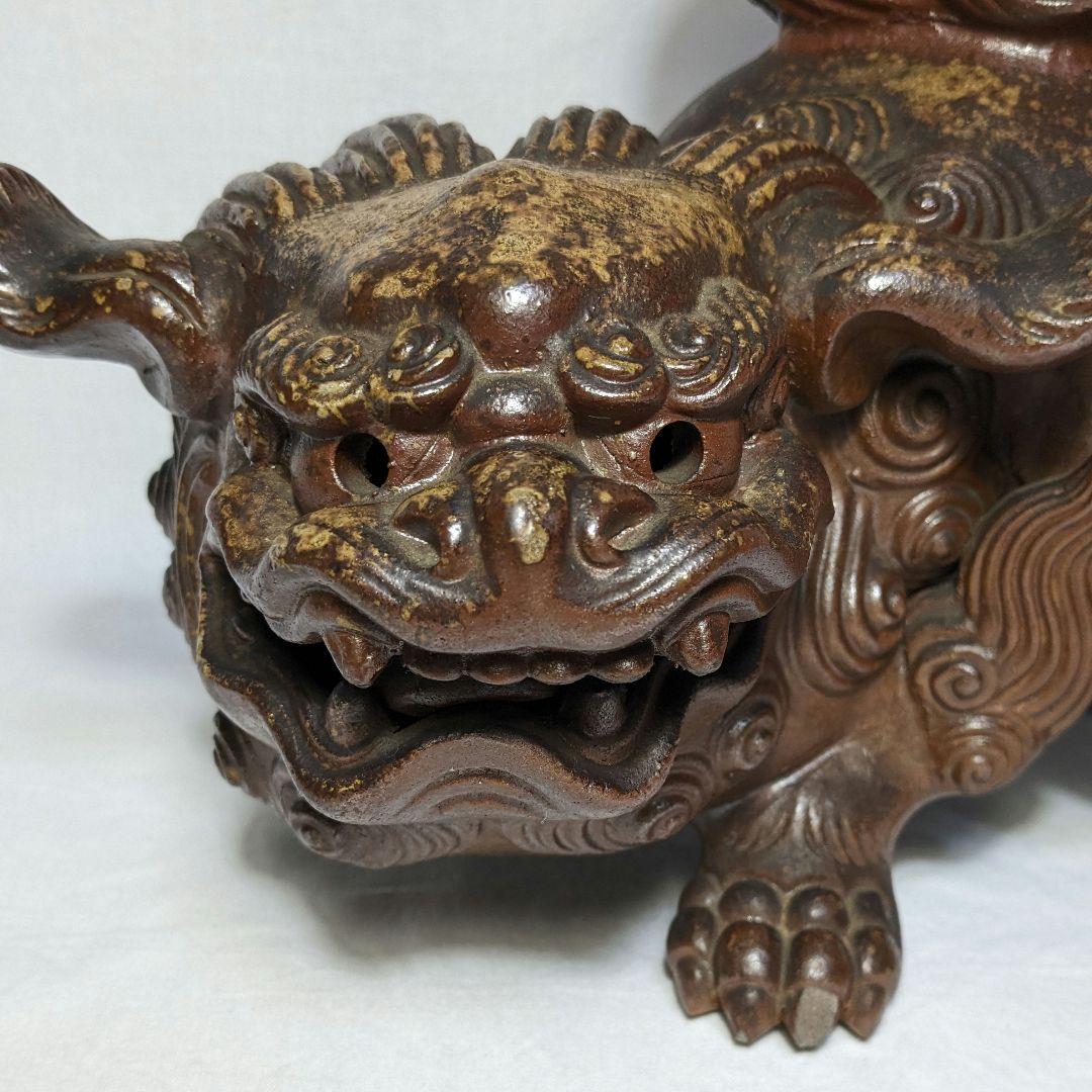 木村長十郎友敬 備前焼 唐獅子置物 細工物 縁起物 工芸品 インテリア 骨董品