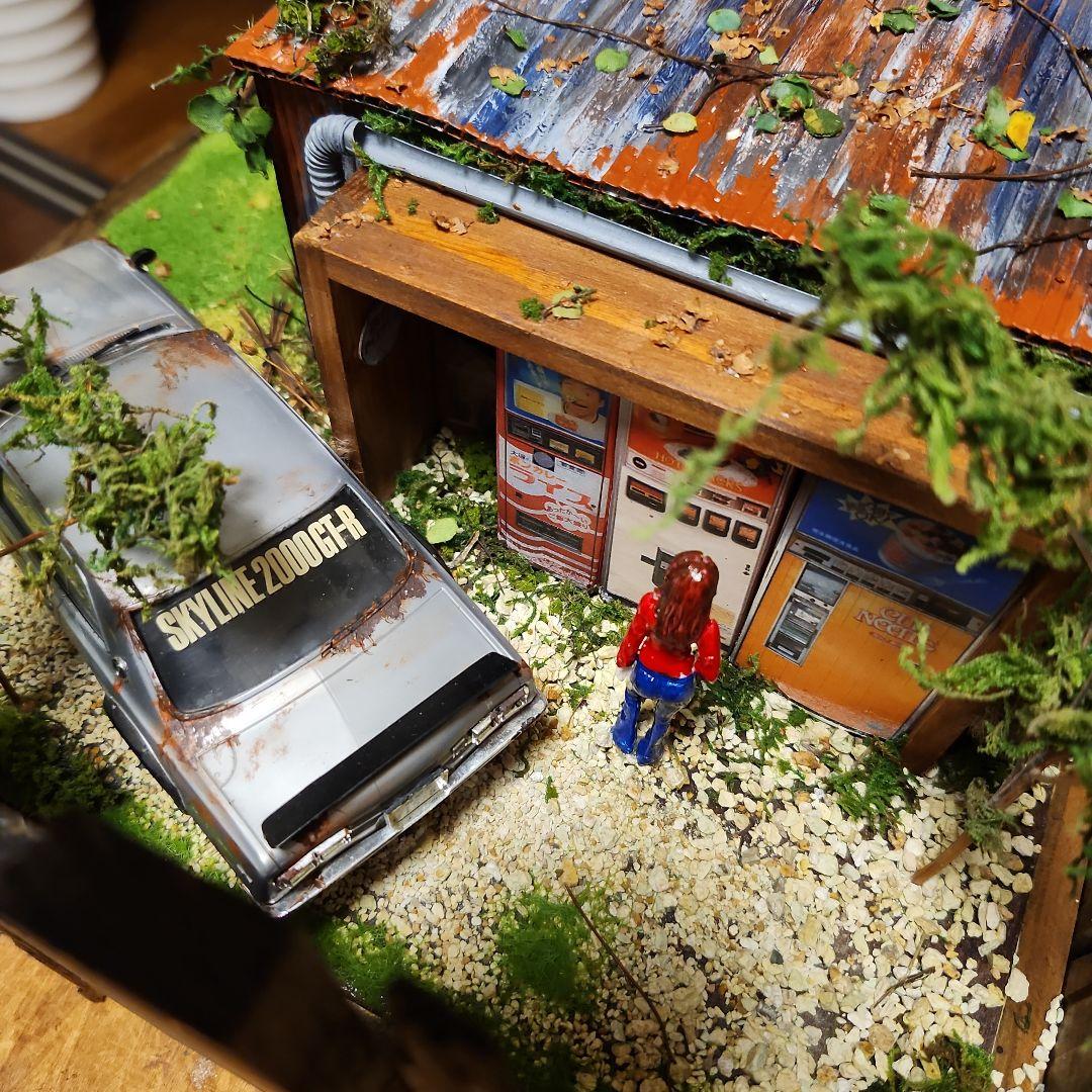 昭和 レトロ ガレージ 1/24 プラモデル ハコスカ GT-R ジオラマ