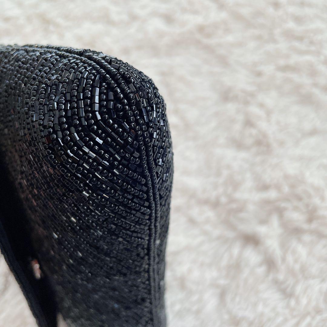 新品未使用　東京イギン フォーマルバッグ ハンドバッグ ブラック ビーズ