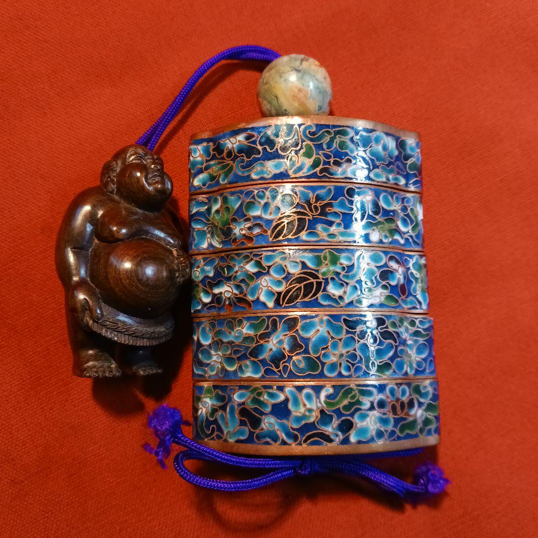 印籠 銅線有線七宝 根付け 緒締め玉付き 古物 - メルカリ