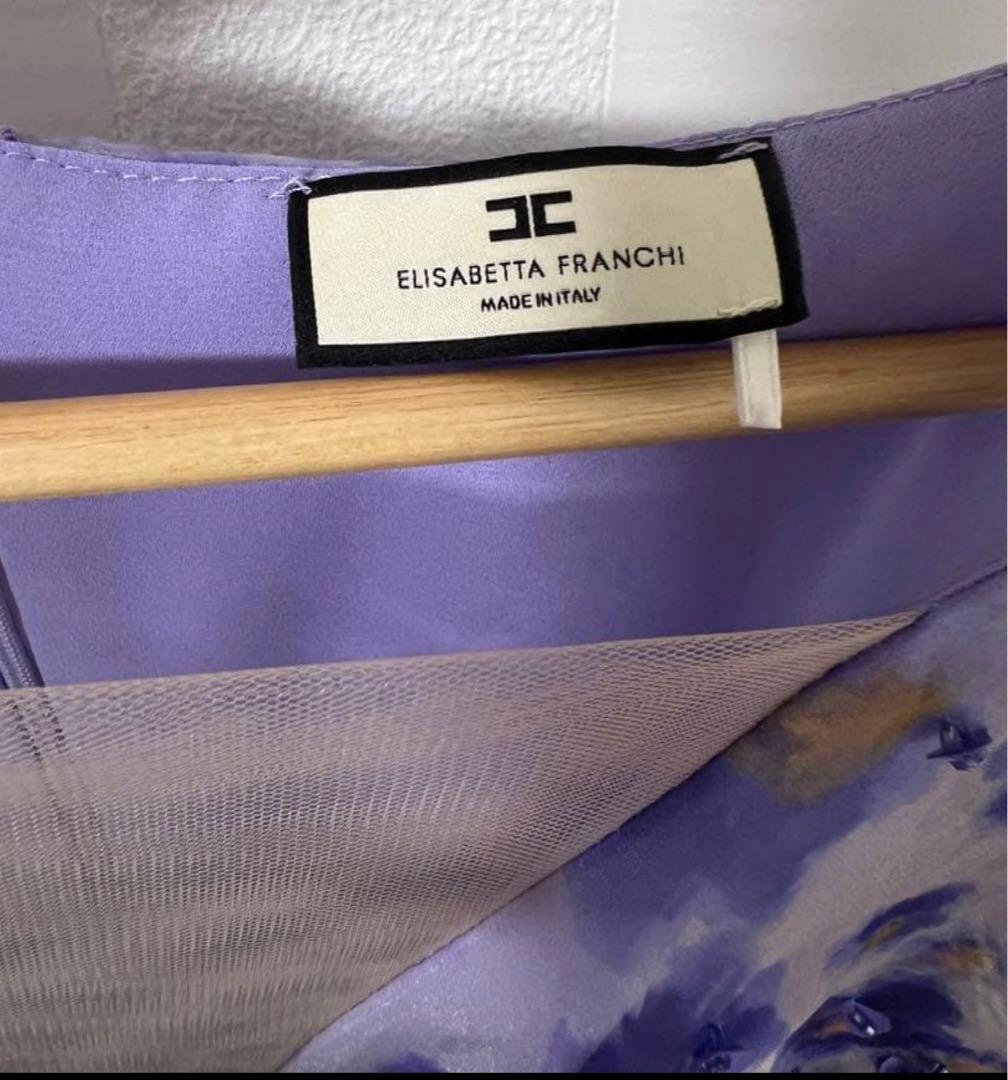 エリザベッタフランキ フリル付きビーズ装飾 ロングドレスM - メルカリ