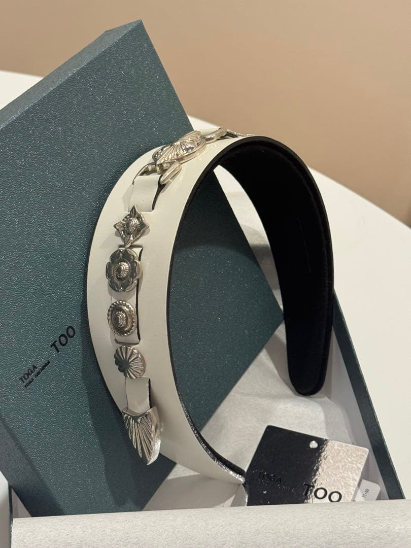 ヘアアクセサリー Toga leather hair band2 White
