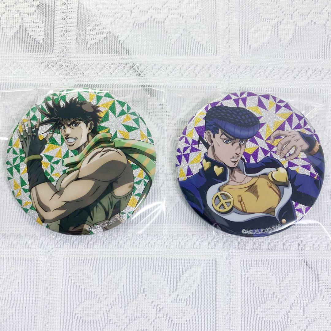 ジョジョ グリッター缶バッジ ジョセフ 東方仗助 THE JOJO WORLD