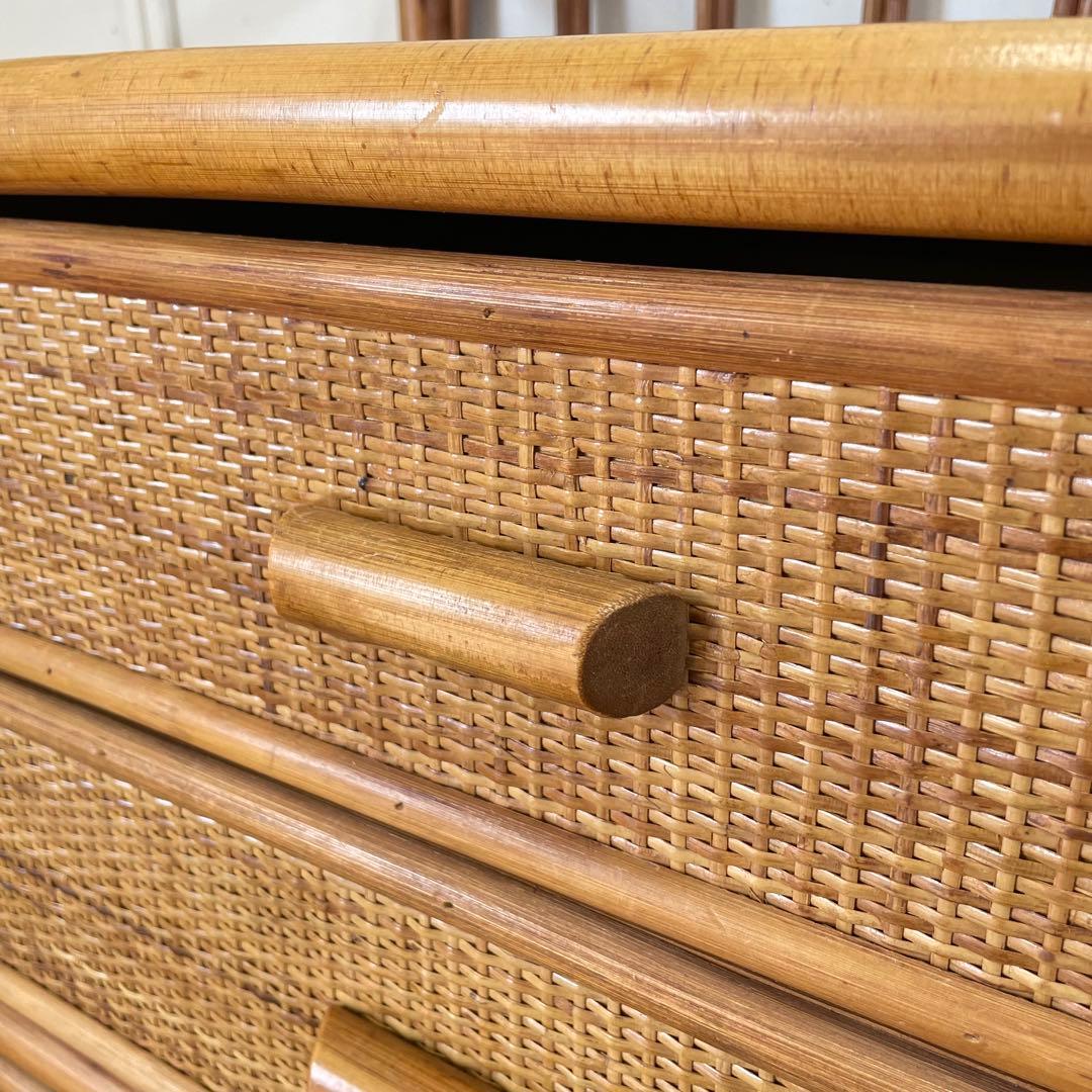 最高 の家具・インテリア - ビンテージ 籐 ラタン 4段チェスト
