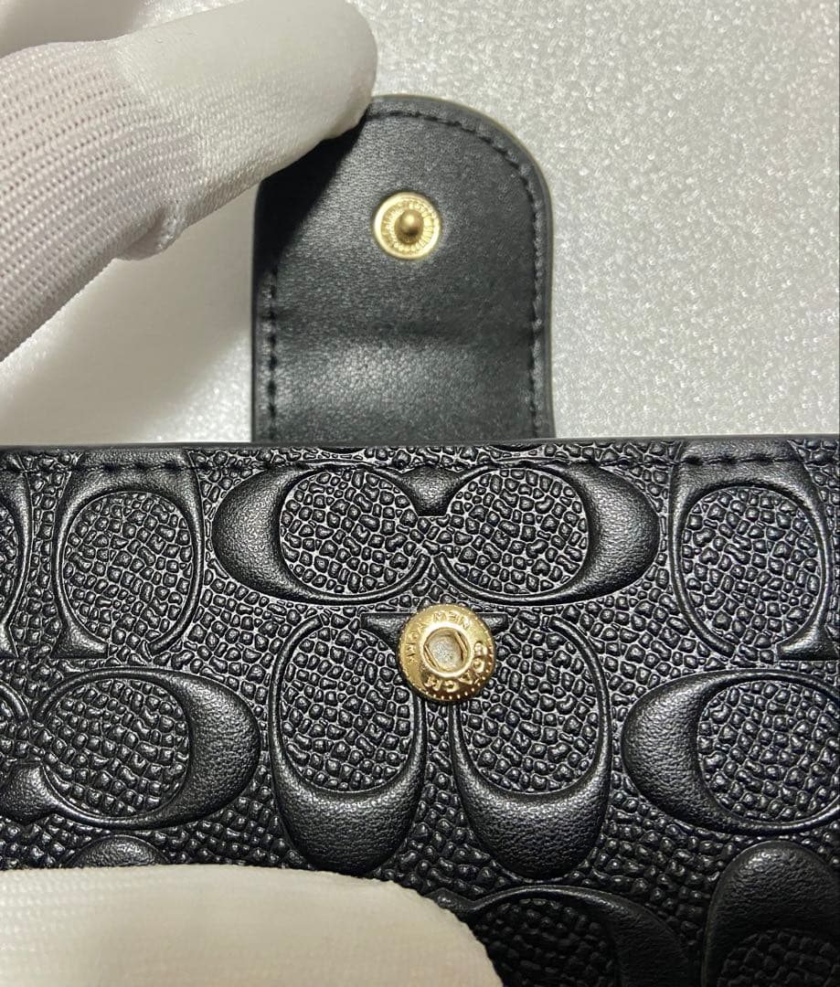 【新品未使用】COACH コーチ 二つ折り財布 ブラック