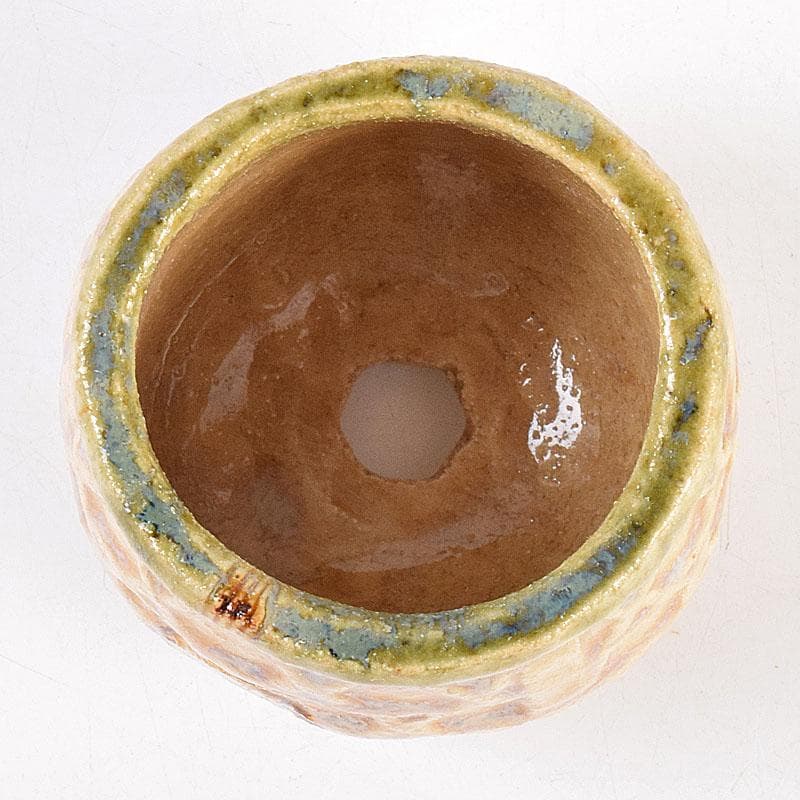 美濃焼 加藤芳右衛門作 黄瀬戸 茶巾筒 C 8385