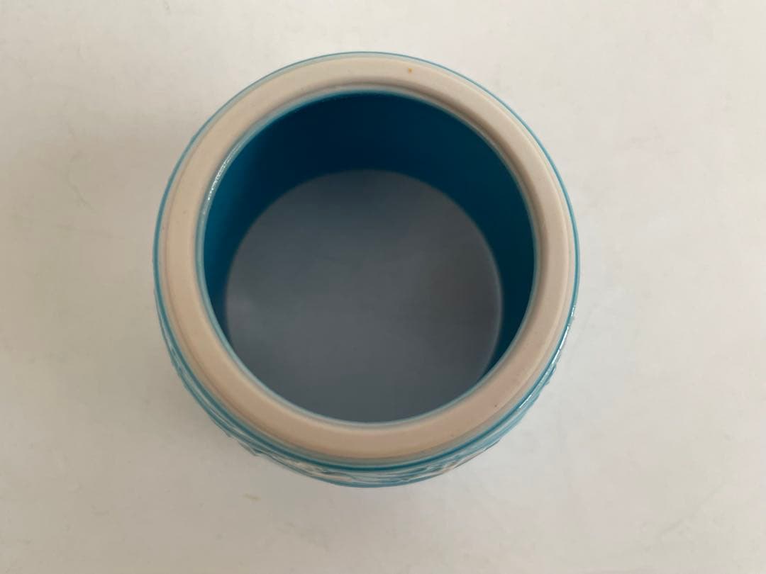 陶芸家 曽根幸風 平安 交趾焼 波濤文 蓋置 共箱 茶道具